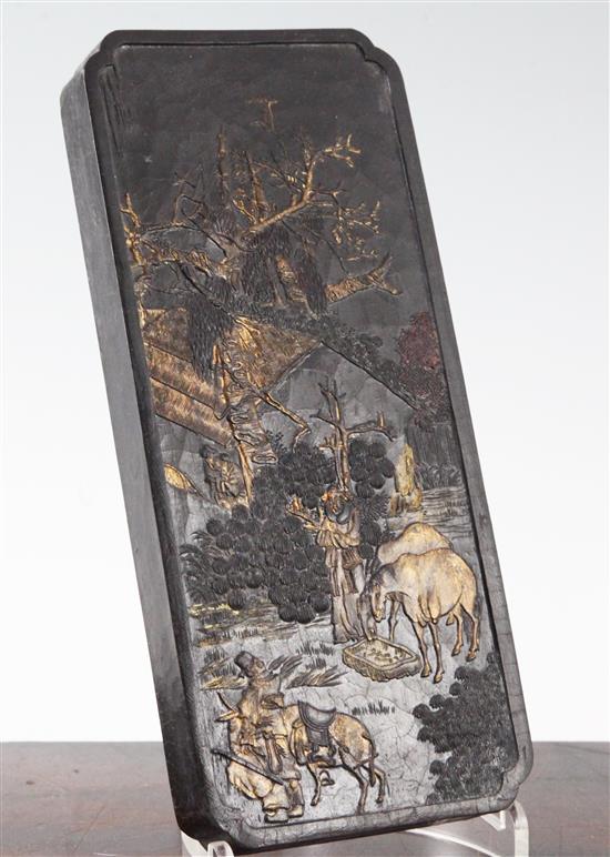 A Chinese rectangular ink cake, 18th/19th century, 24.5cm